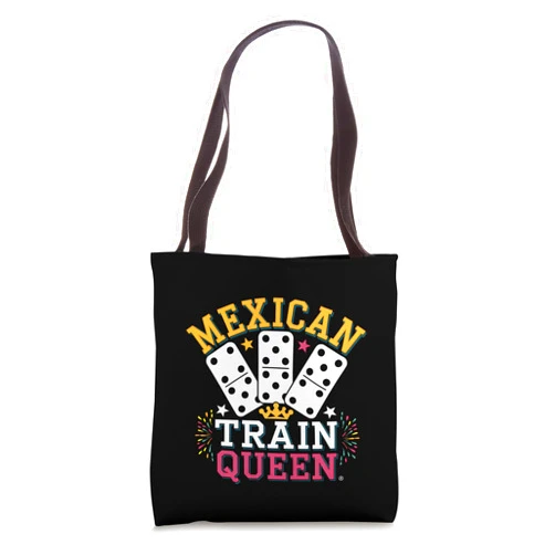 Graphic 365 Mexican Train Dominoes Queen Crown Game Player Gift Tote Bag
