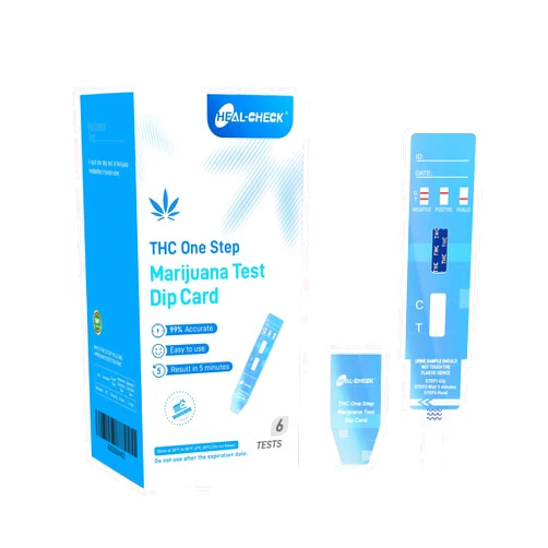 HEAL-CHECK THC One Step Marijuana Test Dip Card, Urine Drug Test Kit, Use for self-Testing, 6 Pack with 6 Free Collection Cups