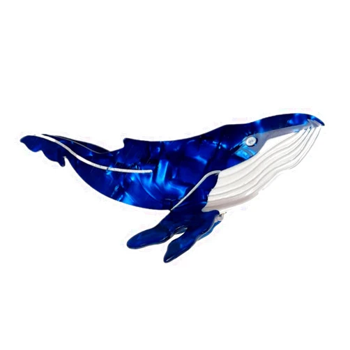 OMG Decor Whale Hair Clips,Cellulose Acetate Hair Clips,Small Claw Clips for Girl,Hair Accessories for Women,Blue