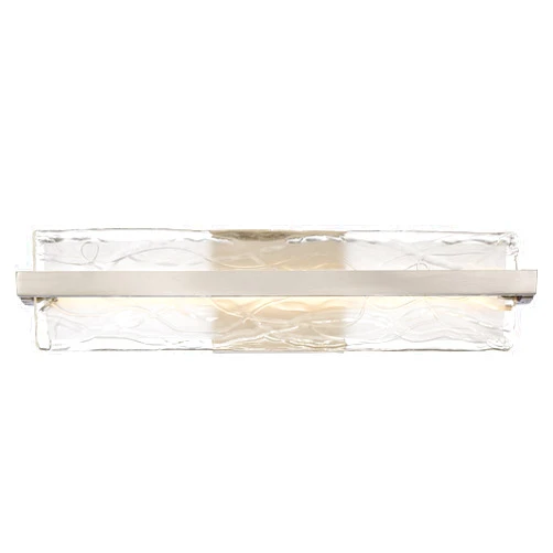 Quoizel Glacial Integrated LED Brushed Nickel Vanity Light – Modern, Energy-Efficient, Dimmable Vanity Accessories, Damp Location, Clear Sandblasted Glass Vanity Lighting – Horizontal/Vertical Mount