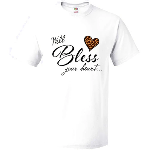 inktastic Well Bless Your Heart with Leopard Print Adult T-Shirt