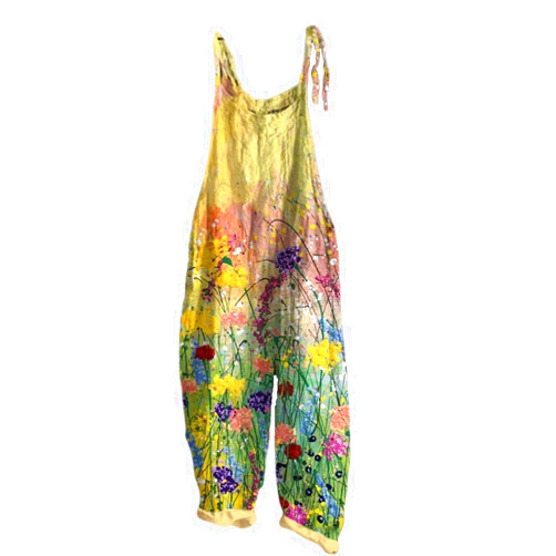 JMYECM Printed Overalls for Women Casual One Piece Summer Sleeveless Jumpsuits