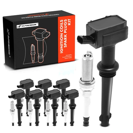 A-Premium Set of 8 Ignition Coil Pack and Iridium Spark Plugs Compatible with Land Rover Range Rover 2010-2012, LR4 2010-2013, Range Rover Sport 2010-2013 & Jaguar XF, XJ, XK, XFR, XKR, XKR-S