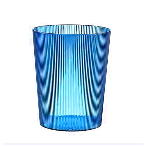 JUEMISSA Household Living Room Trash can Bathroom Trash can Transparent high-Value Trash can Slotted Trash can wastepaper Basket (Color : Blue, Size : 22.5 * 27cm)