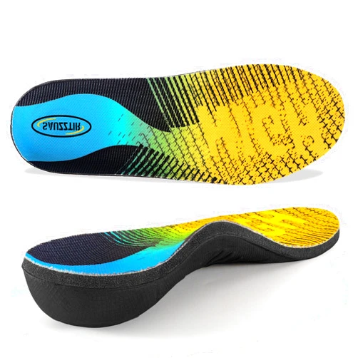 SAUZZTIR Plantar Fasciitis Relief High Arch Support Insoles,for Flat Feet,Heel Pain,Foot Pain Relief,Work Boot Shoe Insoles for Standing All Day Men Women (Yellow, Men's 9-10 1/2 | Women's 11-12 1/2-(285mm))