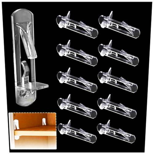Kitnish 30Pcs Plastic Locking Shelf Pegs,Fits 5mm Shelf Pegs Hole x 3/4