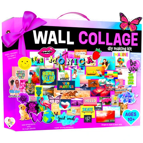Craftelle Wall Collage Kit for Teen & Tween Girls - Teenage Girl Room Decor 10 11 12 13 14 15 16 Year Old Girl Gifts – 1000+ Piece DIY Crafts Kit 10-16 Years - Birthday Gifts for Teen Girls Trendy Stuff Ideas