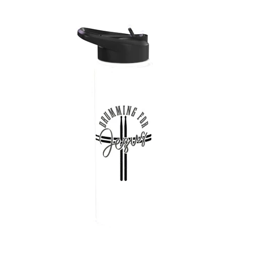 Drumming For Jesus - Christian Drummer Apparel Co. Drumming For Jesus Drum Sticks Cross Christian Drummer Stainless Steel Insulated Water Bottle