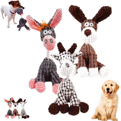 Generic Petsrook Premium Plush Toy Dog, Petsboro Bitebuddy Dog Toy, Shirem Bitebuddy, Dotmalls Bitebuddy, Resistant Squeaky Dog Toys for Heavy Chewers, Unbreakable Stuffed Plush Toys for Chewers (3PCS)