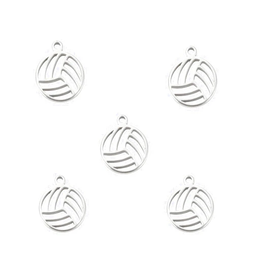 kkjoy 5Pcs Stainless Steel Sport Ball DIY Charms for Jewelry Making and Crafting, Assorted Pendant Mini Charm Craft Supplies Accessories for DIY Bracelet Necklace Earrings