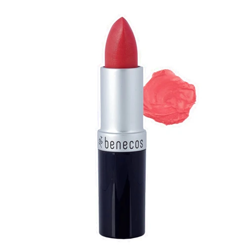 Benecos Natural Lipstick (Peach) - Peach Color Lipstick, Long-Lasting Gorgeous Color, Soft and Smooth Moisturized Lips, Organic, Vegan