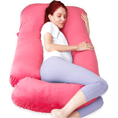 AMCATON 60 Inch Pregnancy Pillow for Sleeping, Extra Large U Shaped Body Pillow, Maternity Pillow for Pregnant Women (RED)