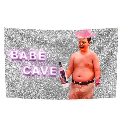 ILtEt Babe Cave Fun Meme Gibby Tapestry 3X5 Feet Home Wall Hanging Tapestry Bedroom Living Room Dormitory Party Background Decoration