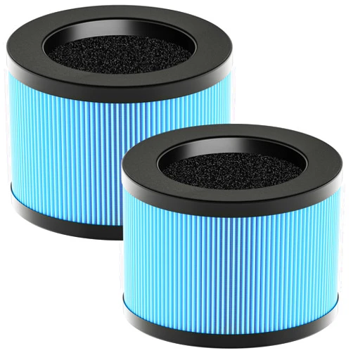 PETOX MK01 & MK06 Filter Standard Version Replacement Compatible with Aroeve MK01, MK06, ToLife TZ-K1 and Kloudi DH-JH01 Air Purifier, Blue, 2 Pack