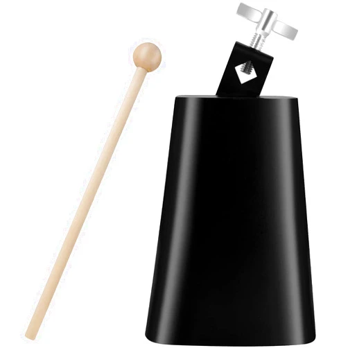 Eastrock 6 inch Metal Steel Cow Bells Noise Makers Hand Percussion Cowbell with Stick for Drum Set