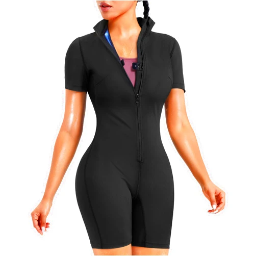 Junlan Sauna Suit for Women Full Body Jumpsuit Waist Trainers for Women Belly Fat Workout Sweat Suit