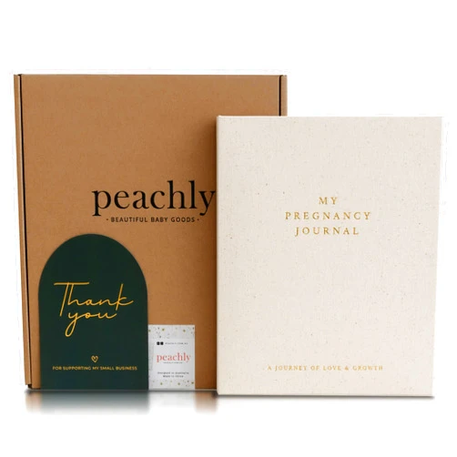 Peachly Pregnancy Journal - Linen Pregnancy Book to Capture Every Milestone - Pregnancy Must Haves - Baby Book Keepsake Pregnancy Journals For First Time Moms and Experienced Moms