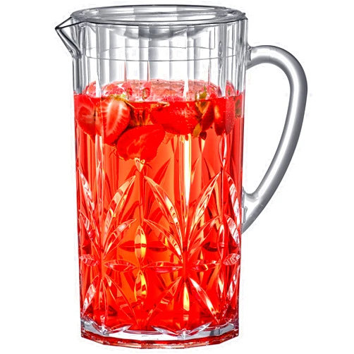 Amazing Abby - Stately - Acrylic Pitcher (80 oz), Clear Plastic Water Pitcher with Lid, Fridge Jug, BPA-Free, Shatter-Proof, Great for Iced Tea, Sangria, Lemonade, Juice, Milk, and More