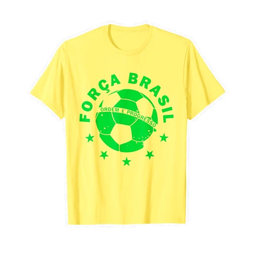 I Love Brazil Brazilian Gifts Superdazzle Brazil Soccer T Shirt Women Men Kids | Força Brasil Yellow T-Shirt