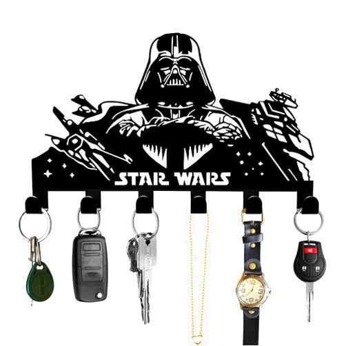 Pentacle Toys Evaastore Star Wars Wall Hanger, Key Organizer Home Decor, 6 Hook Coat and Jacket Hanger, Key Organizer Rack Hanger for Entryway, Housewarming Gifts