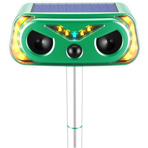 WonderMar Solar Ultrasonic Animal Repellent Outdoor, Cat Repellent Outdoor with Motion Detection, Skunk for Yard Garden Farm, Raccoon,Squirrel,Deer,Rabbit,Rodent Deterrents Animal Repeller(Green)