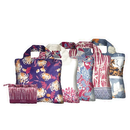 Envirosax Reusable Bag Polyester Shopping Grocery Bags Pouch Set of 5 Oriental Spice Designs Water Resistant