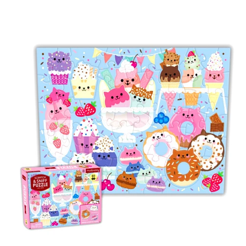 Mudpuppy Cat Cafe 60 Piece Scratch & Sniff Puzzle