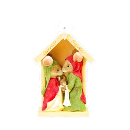 Enesco Tails with Heart Christmas Nativity Creche with Mice Figurine, 3.27 Inch, Multicolor