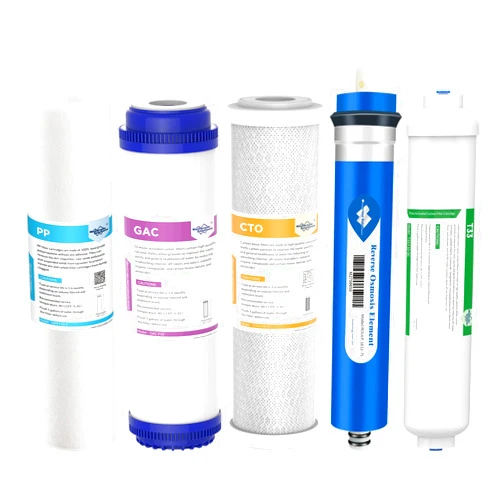 Membrane Solutions Reverse Osmosis Filter Replacement, 75 GPD Complete Replacement Filter Set For Under Sink 5-Stage Reverse Osmosis Replacement Water Filter System