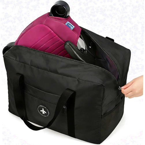Zhtangrui Backless Booster Seat Travel Bag - Booster Seat Bag For Airport - Booster Seat Cover For Airplane Travel (black)