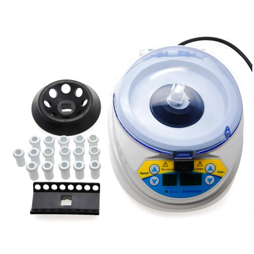 AMTAST 110V 60Hz Mini Centrifuge 10,000 RPM Adjustable includes 8-place Micro Tube Rotor and 16-place PCR Strip Rotor Mini Desktop Centrifuge