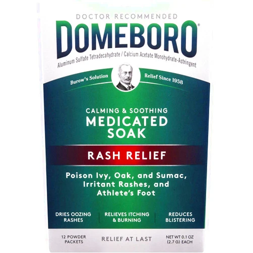 BAYER INC Domeboro Soothing Soak Rash Relief Astringent, 12 Packets each, Pack of 7