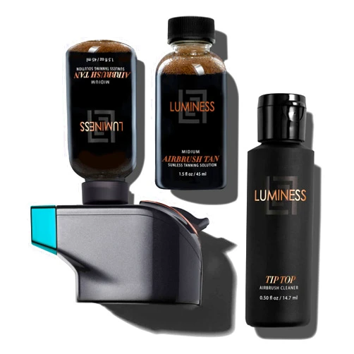 LUMINESS BREEZE AIRBRUSH TANNING SOLUTION UPGRADE KIT, Medium Tan – Self Tanner Kit includes Tanning Stylus, 2X Tanning Solution - Long-Lasting, Buildable, Flawless Tan