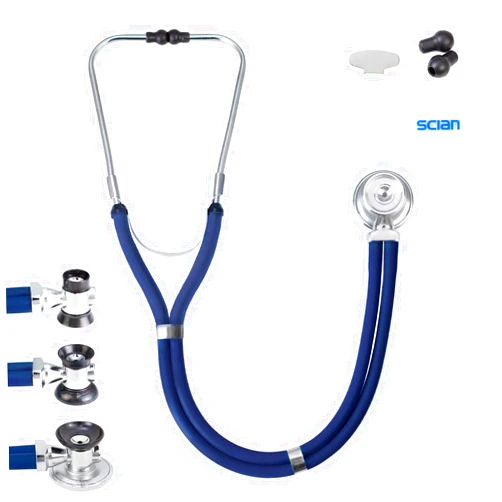 Scian HONSUN Sprague Rappaport Dual Head Stethoscope for Adult & Kids, Classic Cardiology Stethoscope for Doctors, Nurses, Students, and Home Use (Blue)
