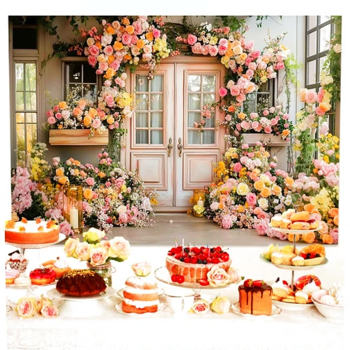 BSRAMZ 7x5ft Spring Flower Backdrop - Pink Princess Photo Studio Props for Bridal Showers, Birthdays, Anniversaries, and Wedding Decorations