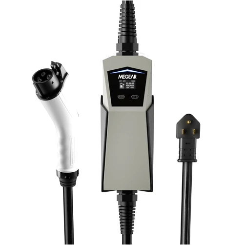 MEGEAR Electric Vehicle Charger with NEMA 6-50 Plug, Level 2 Portable EV Charging Station 12A/16A/24A/32A/40A Adjustable Current for SAE J1772 EVs