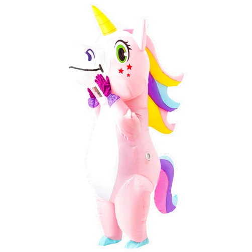 Spooktacular Creations Inflatable Costume Adult, Full Body Riding a Unicorn Blow Up Costume for Halloween Inflatables Party