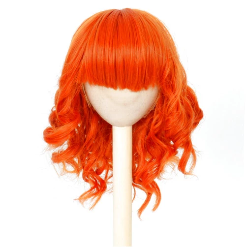 M MISS U HAIR Miss U Hair 7-8 Inch (for 17CM-19CM's head) 1/4 BJD Doll Wig Short Curl MSD DOD Pullip Dollfie Doll Wig Orange Carrot Handmade Accessories Girl Gift