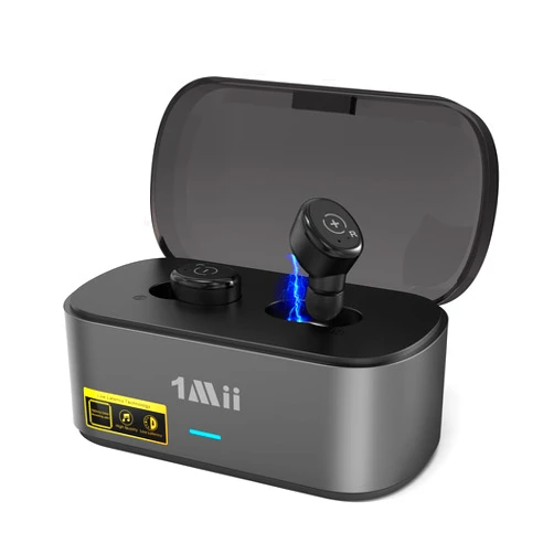 1Mii True Wireless Earbuds for TV Listening, TV Headphones Wireless for Seniors with Transmitter Charging Base, 2.4G Low Latency, Plug and Play, for Optical, AUX, RCA Ported Television