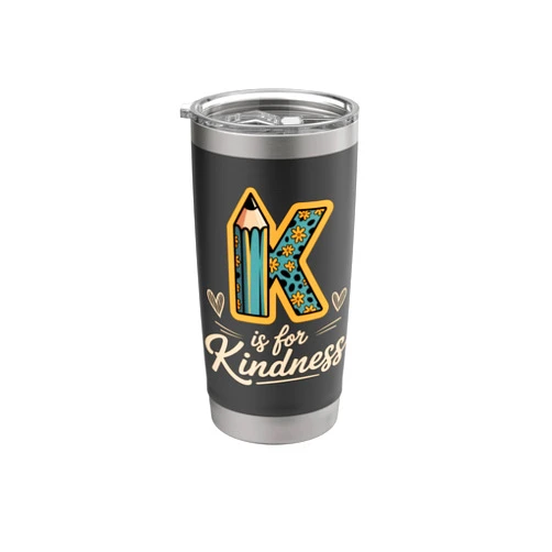 Unity Day K is for Kindness Be Kind orange Apparel K is for Kindness orange anti bullying Unity Day Teacher Stainless Steel Insulated Tumbler
