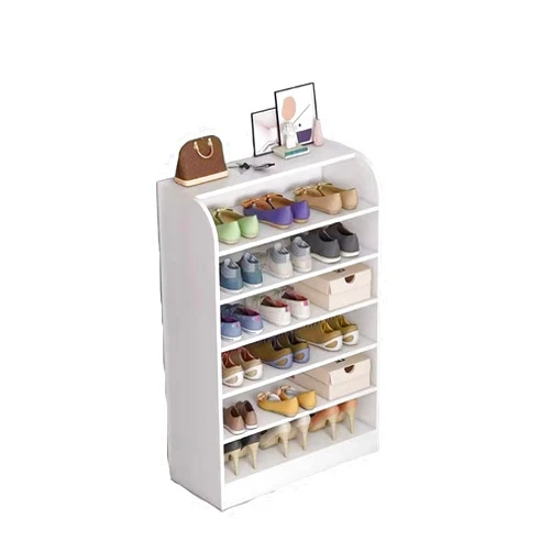 JBGIJIJIJFIJEEEHTRH Entryway Organizer Cabinet Shoe Rack Multi-Layer Simple Modern Minimalist Home Multi-Layer Shoe Cabinet Multi-Functional Door Shoe Rack Shoe Organizer (Color : Brown) (White One Size)