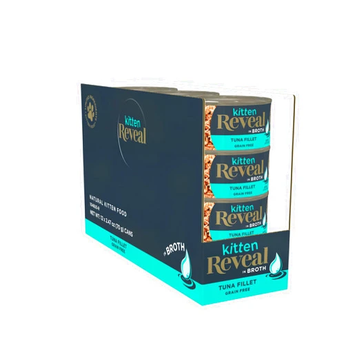 Reveal Natural Wet Kitten Food, 12 Count, Grain Free Wet Kitten Food, Limited Ingredient Canned Food for Kittens, Tuna Fillet in Broth, 2.47 oz Cans