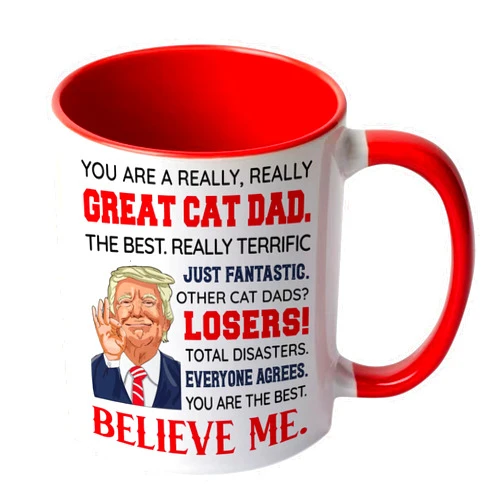 Donavibe Cat Dad Gifts for Men, Christmas, Fathers Day, Birthday Gift for Cat Lovers, Funny Catfather Gift, Ceramic Mug 11Oz