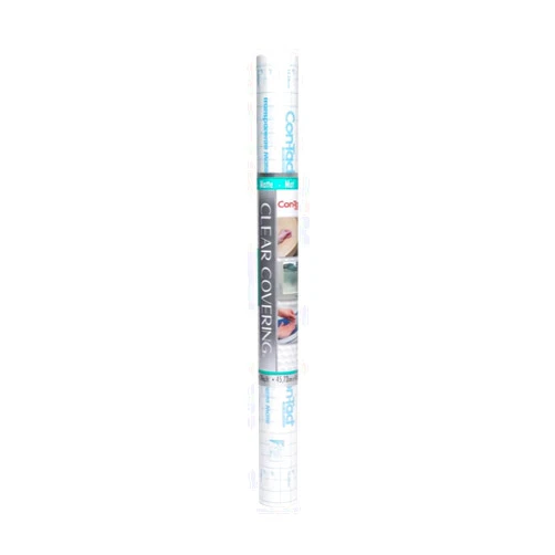 Con-Tact Brand Creative Clear Covering, Versatile and Self-Adhesive Shelf Liner, Ideal Privacy Film, Protective Clear Vinyl, 18'' x 16', Matte