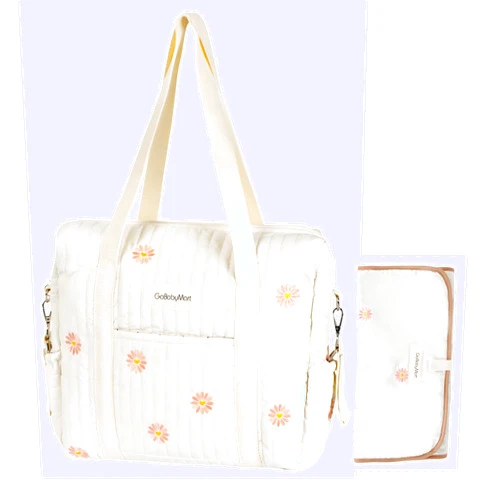 GOBABYMART Large Diaper Bag Tote, Maternity Bag, Travel diaper tote, Multifunction baby bag, Baby Nappy Bags, Messenger bag (Medium - Flowers)