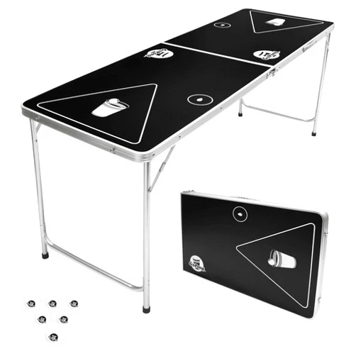 GoPong 6-Foot Portable Folding Beer Pong / Flip Cup Table (6 balls included)