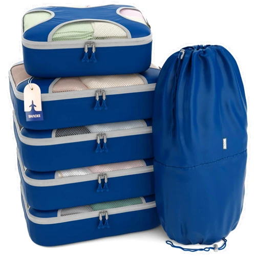 Shacke 6 Set Packing Cubes for Travel Lightweight Luggage Organizer