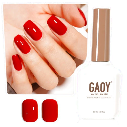 GAOY Ruby Red Gel Nail Polish, 16ml Soak Off UV Light Cure Gel Polish for Nail Art DIY Manicure at Home, Color 1154