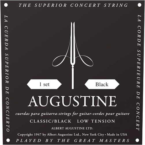 AA Augustine Augustine Black Low Tension Classical Guitar Strings (1 Set) (HLSETBLACK)
