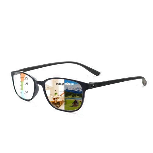K.LAVER Photochromic Progressive Sunglasses for Men TR90 Multi Focal Reading Glasses Women Clear on Top Readers on Bottom